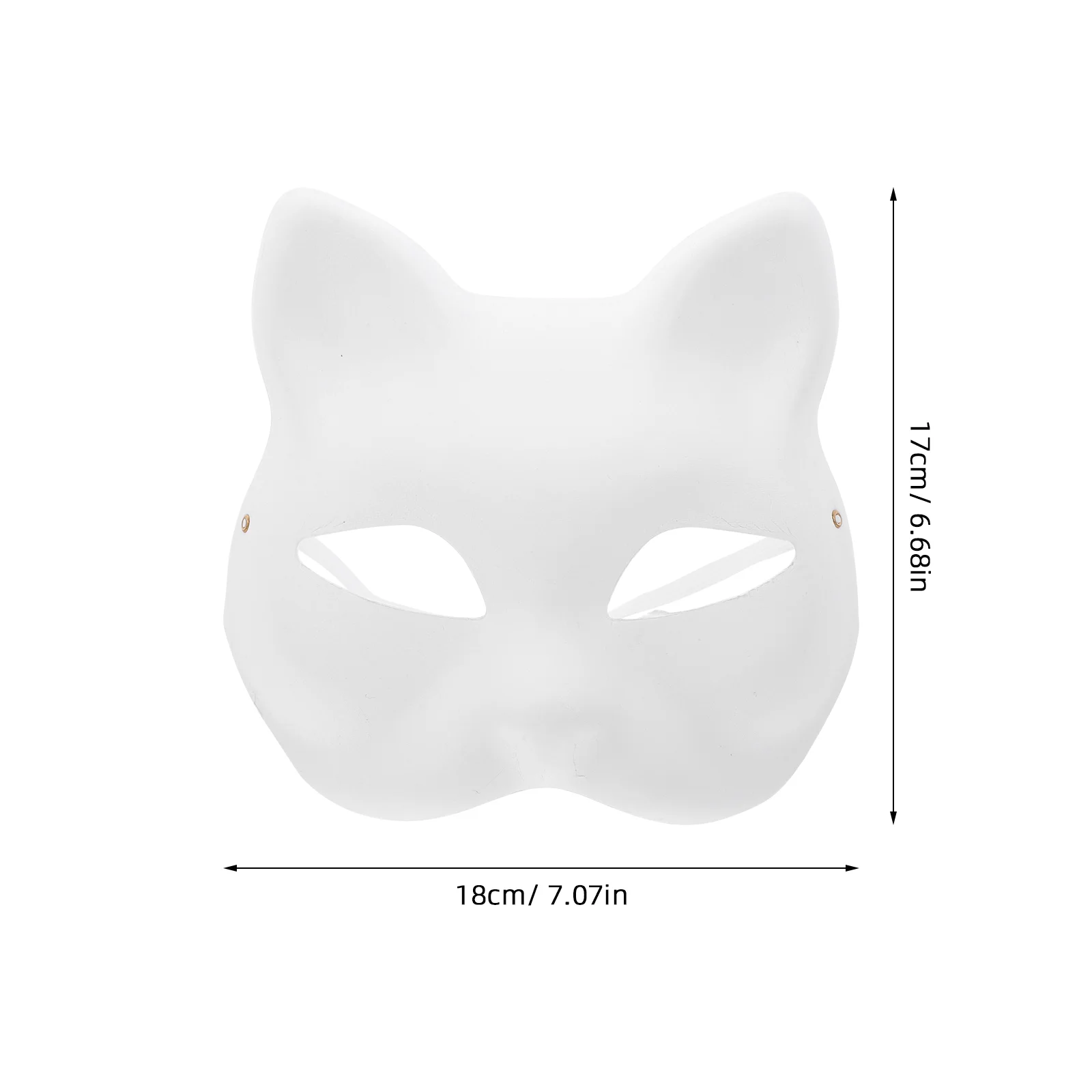 Masque de chat demi-visage pour enfant, masque blanc, costume d'Halloween, cosplay, papier Tim ade, 5 pièces