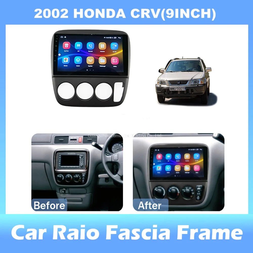 9-inch 2din Car Radio Dashboard For HONDA CRV 1998 Stereo Panel, For Teyes Car Panel With Dual Din CD DVD Frame