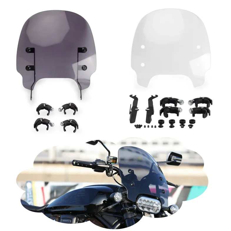 Motorcycle Quick-Release Clamps Windscreen Windshield Wind Deflector Screen for Harley Sportster S1250 1250 S H 1250 2021 2022