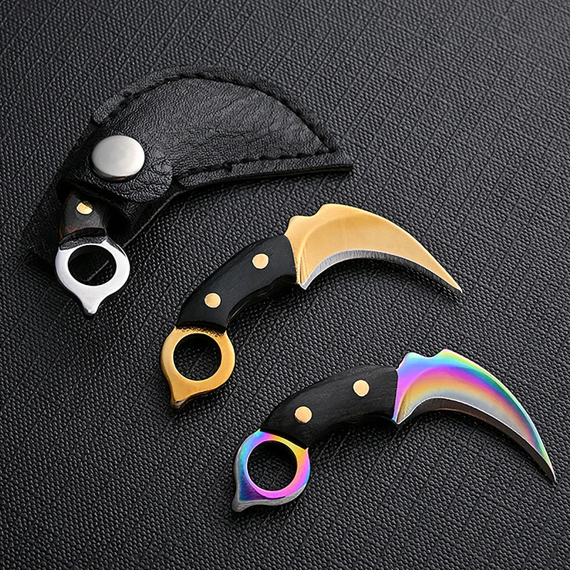 1PC Mini Keychain Pocket Knife Stainless Steel Camping Small Mini Portable Knife Peeler Fixed Blade