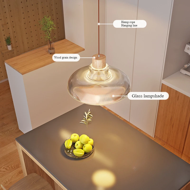 

SANDYHA Japanese Retro Glass Pendant Lights LED Hanging Chandeliers for Restaurant Living Room Bedroom Home Decoration Lighting
