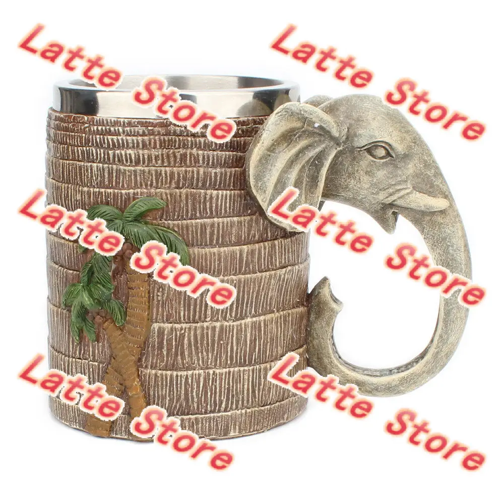 600ml Large Capacity Cobra Resin Mug With 3D Stainless Steel Liner, Personalized Water Cup For Home Bar Daily Drinking