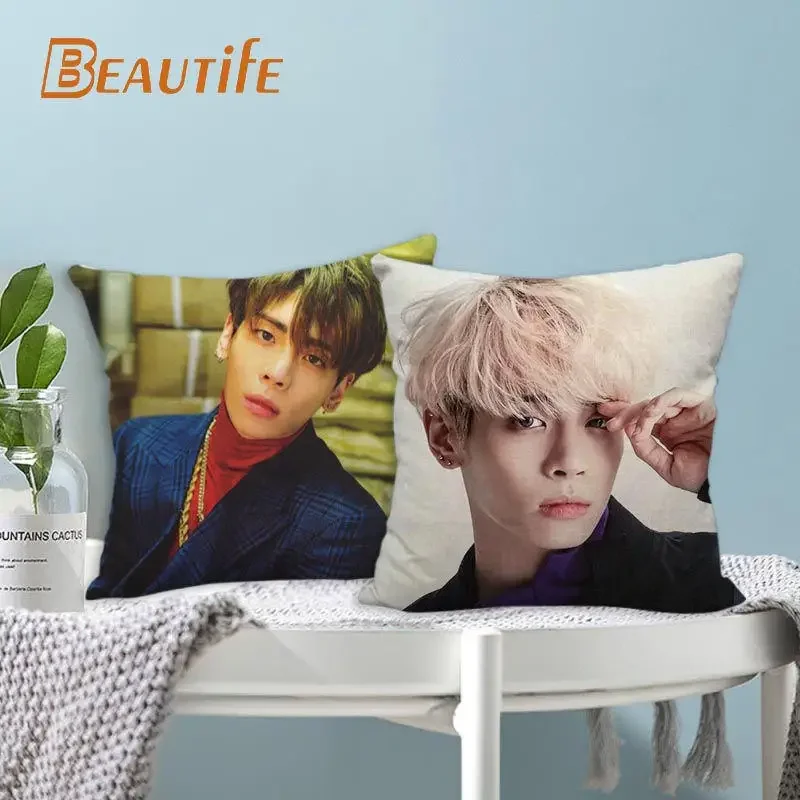 Custom Jonghyun SHINee KPOP Pillowcase  Wedding Decorative Cotton Linen Pillow Case For Home Pillow Cover 45X45cm One Side