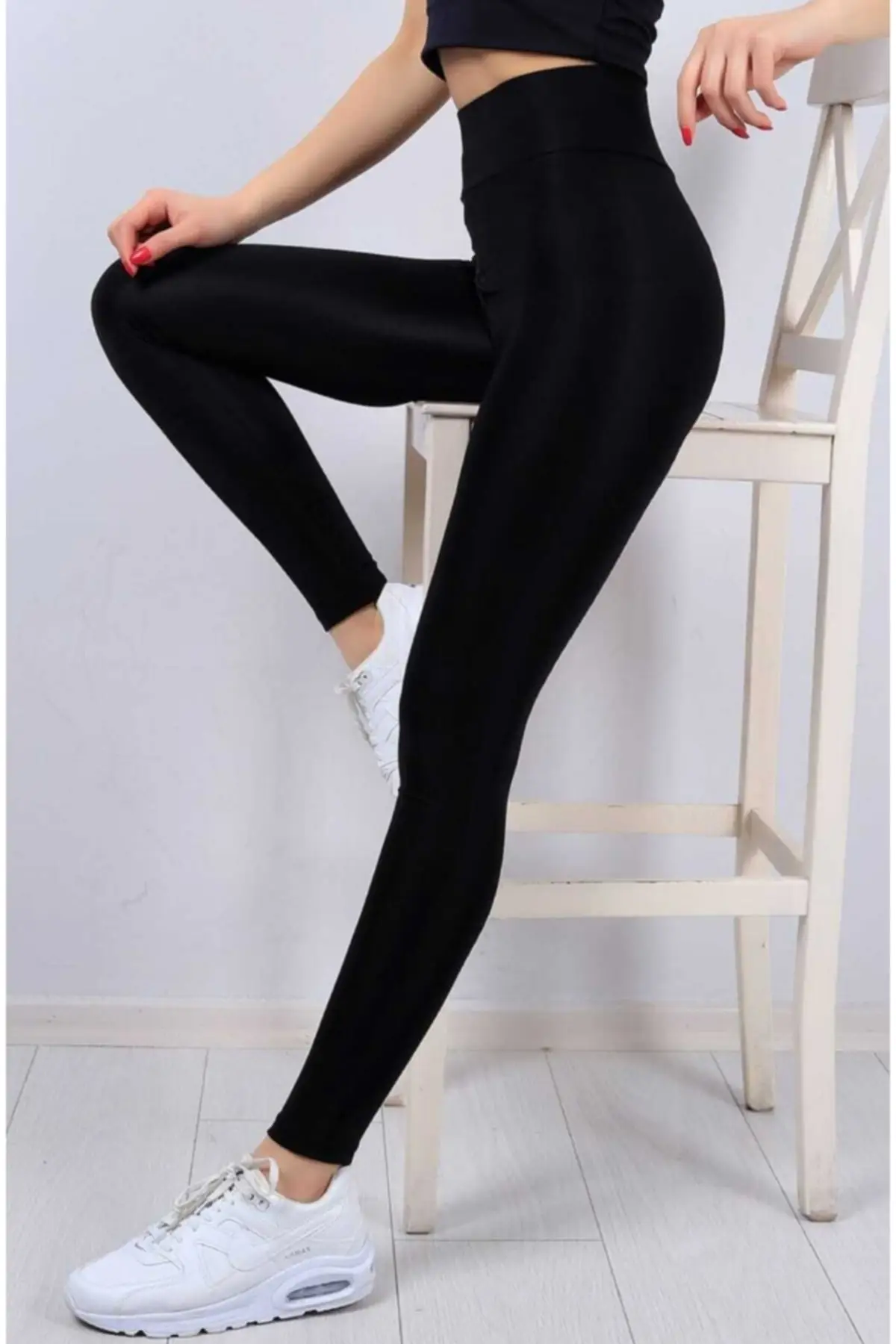 ผู้หญิงสีดำสูงเอวเงา Leggings - BNT724