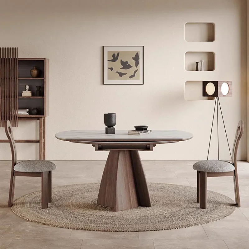 

Expandable Dining Table Wood Auxliar High Round Home Dining Table Portable Folding Mesa Extensible Comedor Complete Furniture