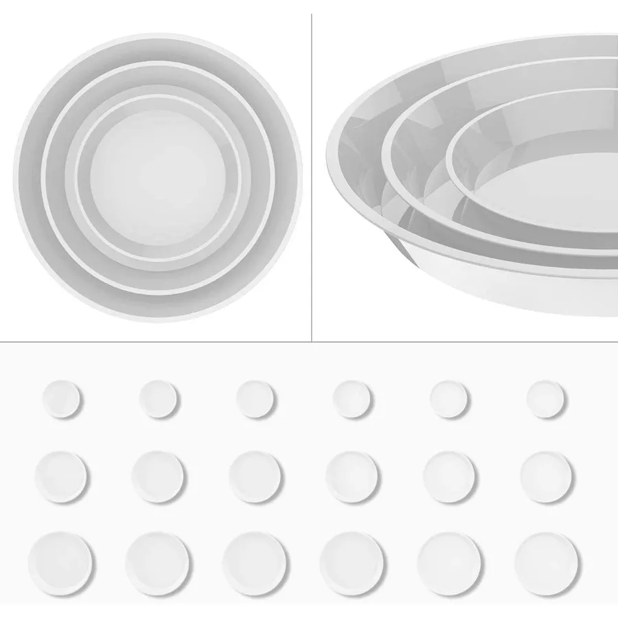 White 8 Inch Plant Saucers 6-Pack - Durable Pot Trays for Indoor Outdoor Potted Plants