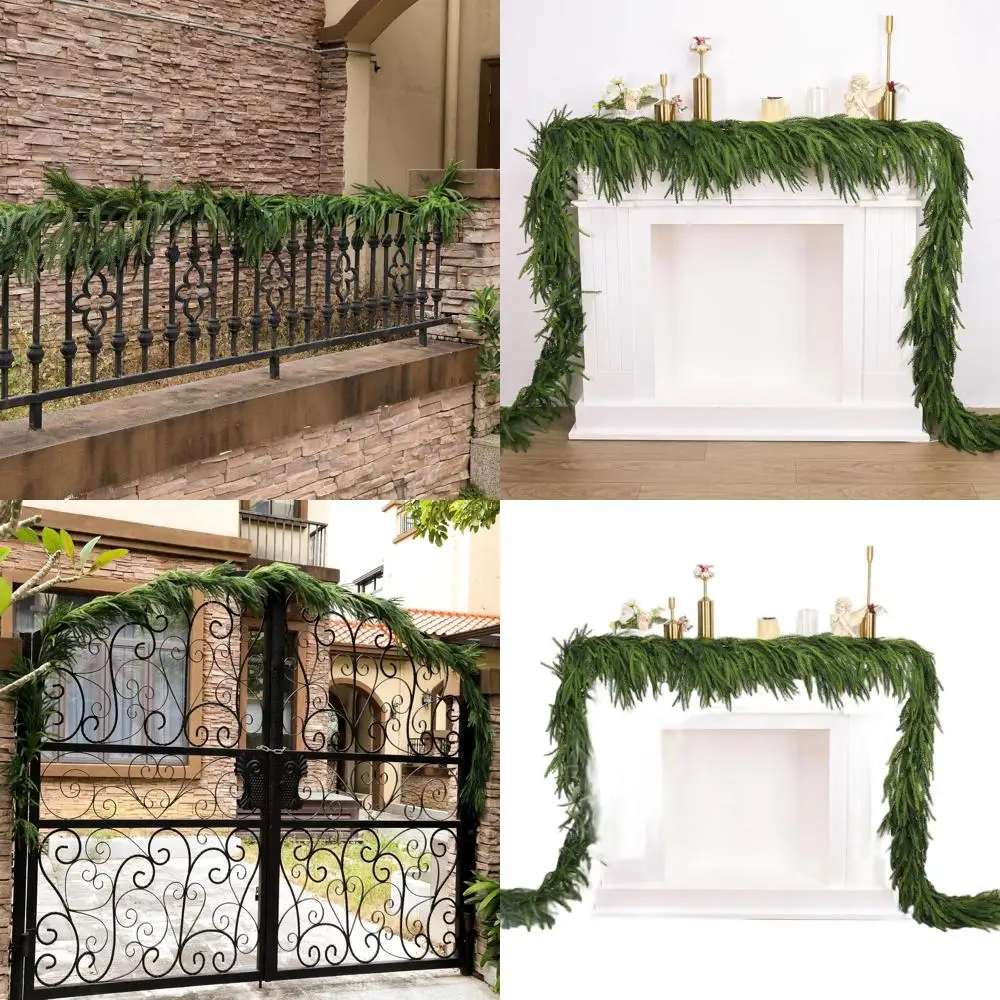 

15-Foot Realistic Dense Norfolk Pine Christmas Garland, Greenery for Indoor/Outdoor Decor