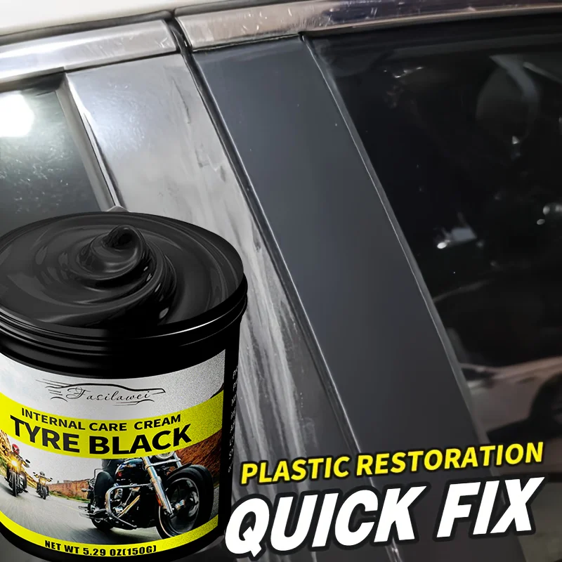 150g Black Crystal Plastic and Rubber Repair Paste - Instant Interior Scratch Repair, Anti-Aging and Fade-Resistant, Long-Lastin