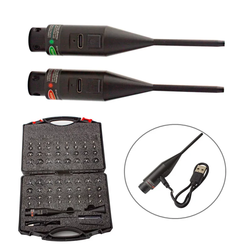 Tactical Red Green Bore Sight Kit with 64 Adapters fit 0.17 to 12GA Caliber