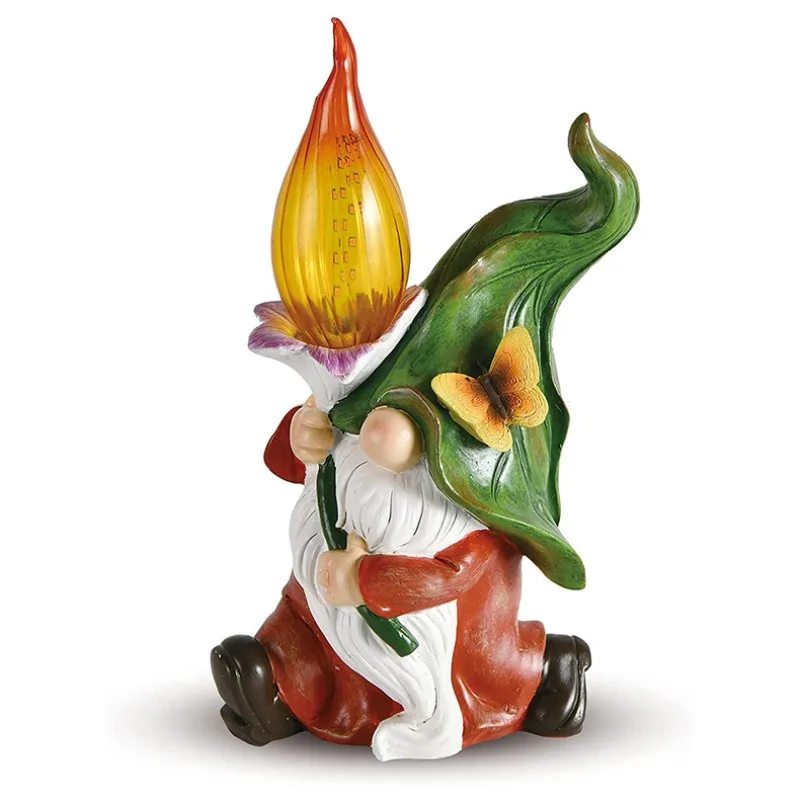 

Outdoor resin dwarf ornament crafts solar dwarf statue courtyard decoration garden lawn light