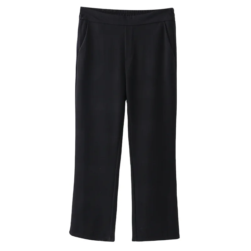 

Летние брюки-клеш больших размеров весом 100 кг, новые тонкие повседневные черные женские брюки с высокой талией, 6204