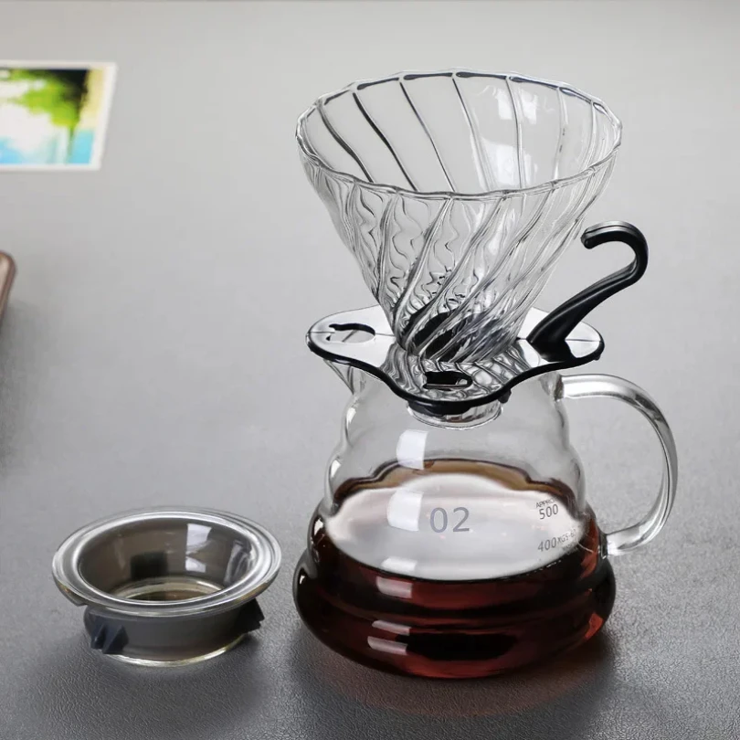 

Pour Over Coffee Maker Set Glass Carafe Coffee with Glass Coffee Filter Drip Coffee Maker Set for Home or Office 600ml 300ml