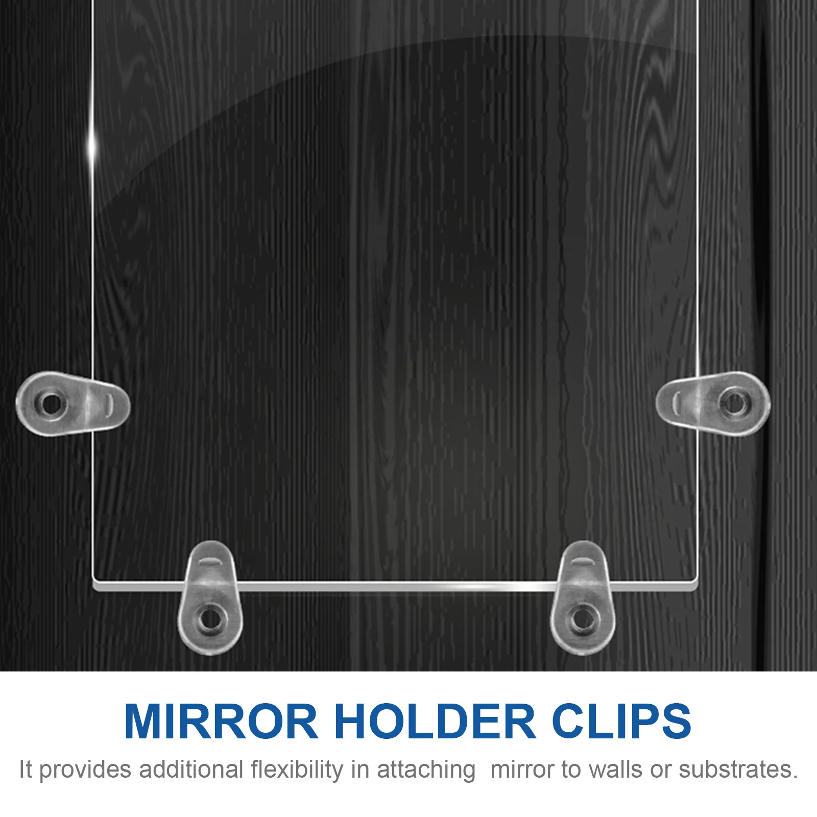 

20Pcs Glass Clips Professional Clamp Screws for Mirror Holder on Cabinets Glass Acrylic Wood Doors Mirror Holder Clips