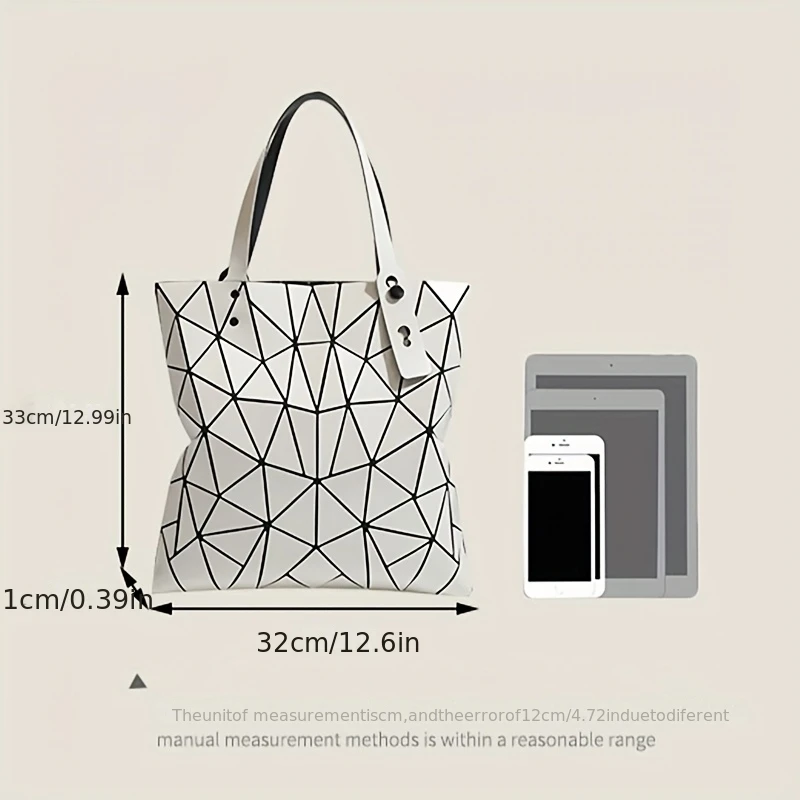 حقائب اليد النسائية الجديدة نمط الماس الهندسي حمل حقيبة سيدة حقائب الكتف المواد البلاستيكية حقيبة تسوق سعة كبيرة