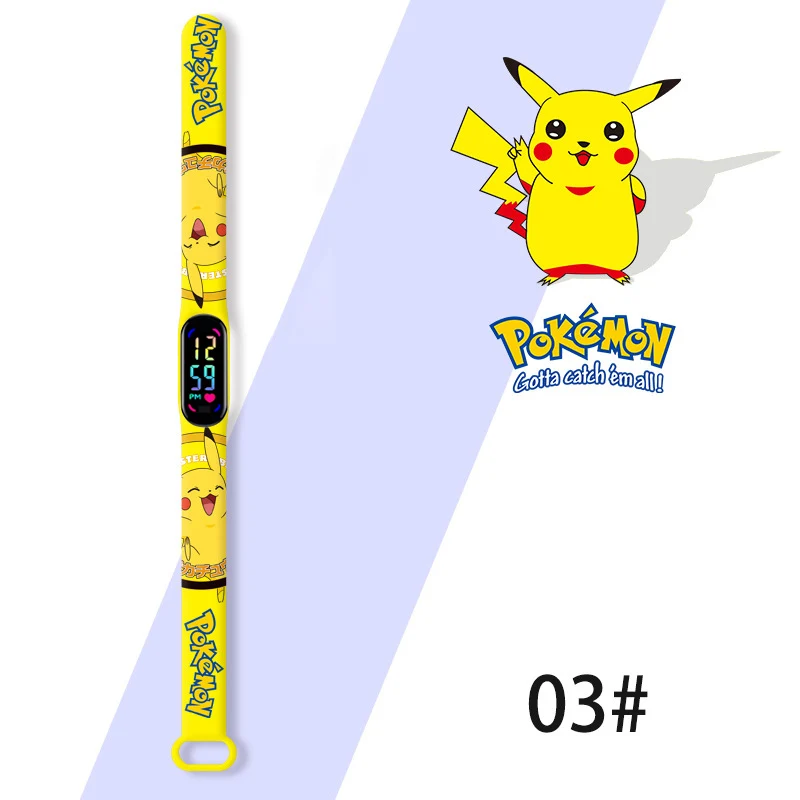 Cartoon Anime Pokemon Children Watches Toys Kawaii Pikachu Sports Electronic Waterproof LED Watch Wristband Kids Birthday Gift