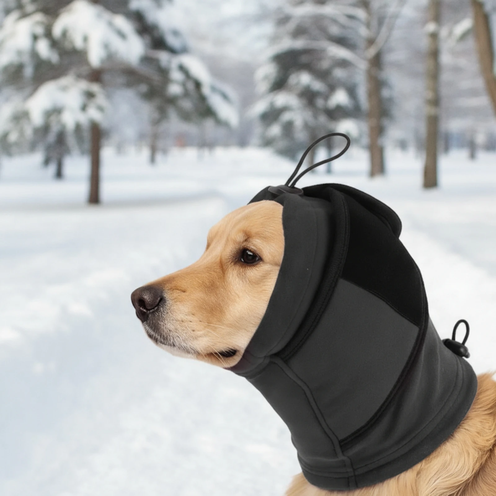 Dog Hood with Drawstring Adjustable Dog Snood Pet Neck Warmer Breathable Apparel Comfortable for Dogs, Cold Weather
