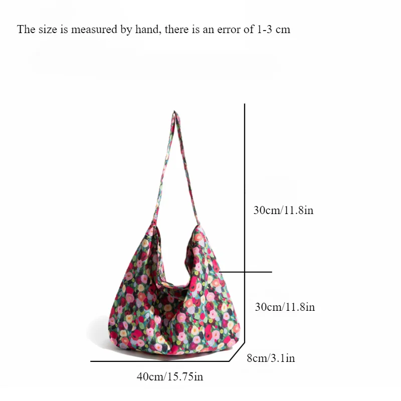 Floral Shoulder Bag Large Capacity Literary and Fresh Messenger Bag Youth Canvas Bag Multi-color and Multi-pattern Women's Bags