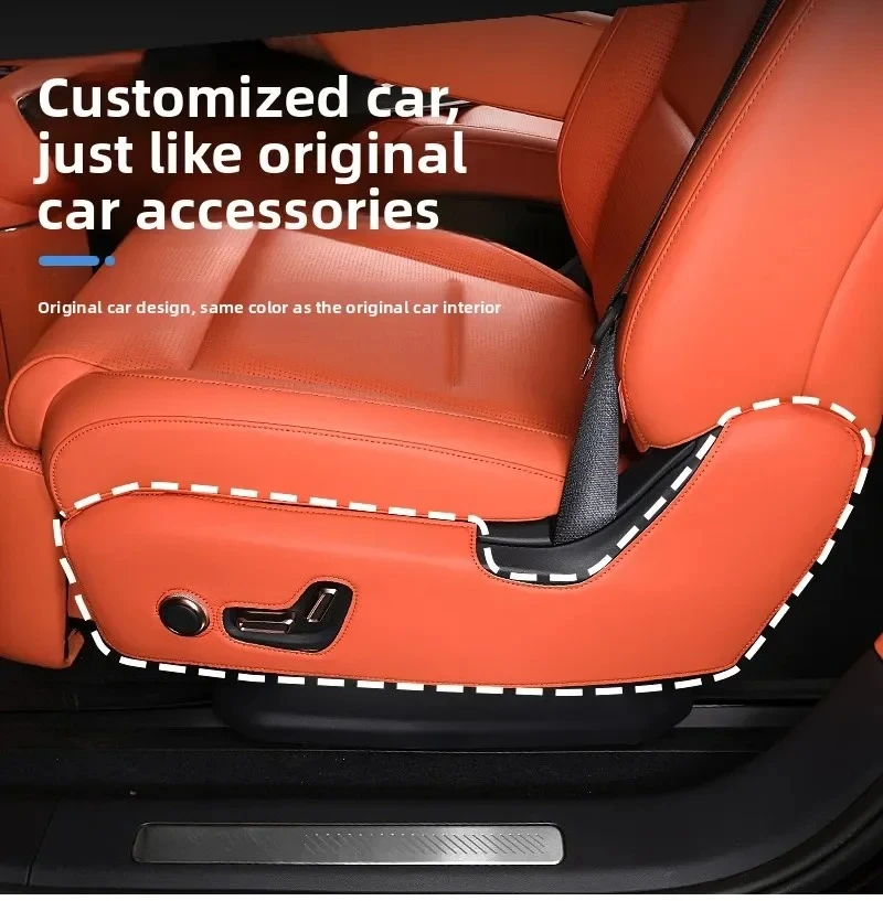 For Lynk&Co 900 Seat second row inner side+outer anti kick pad protective leather cover anti dirt pad interior accessories