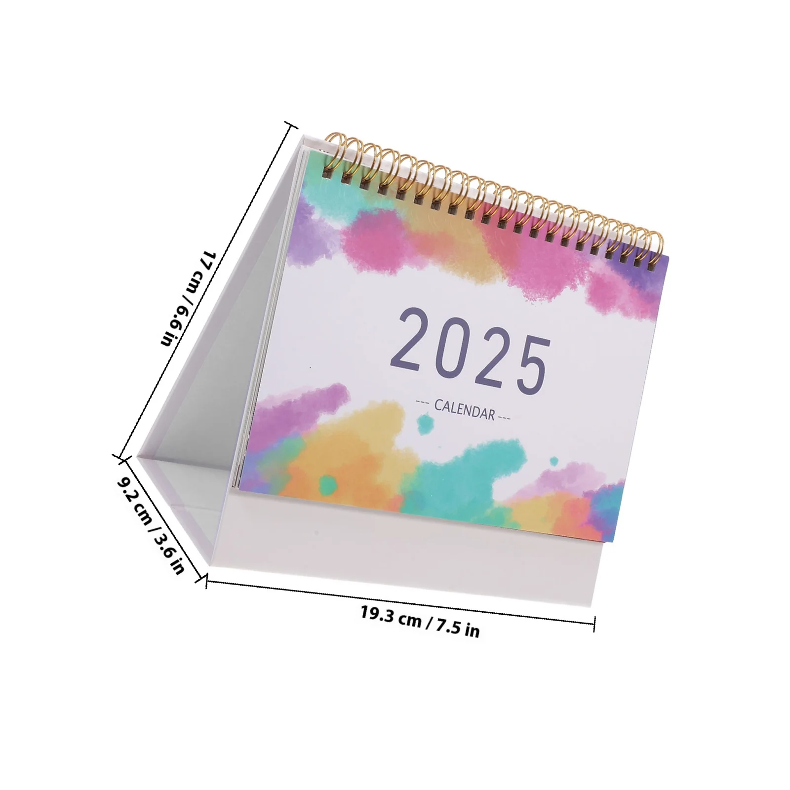 2025 Desktop Calendar Paper Flip Desk Stand Trendy Beautiful Organizer Office Home Metal Coil Binding Easy Flipping