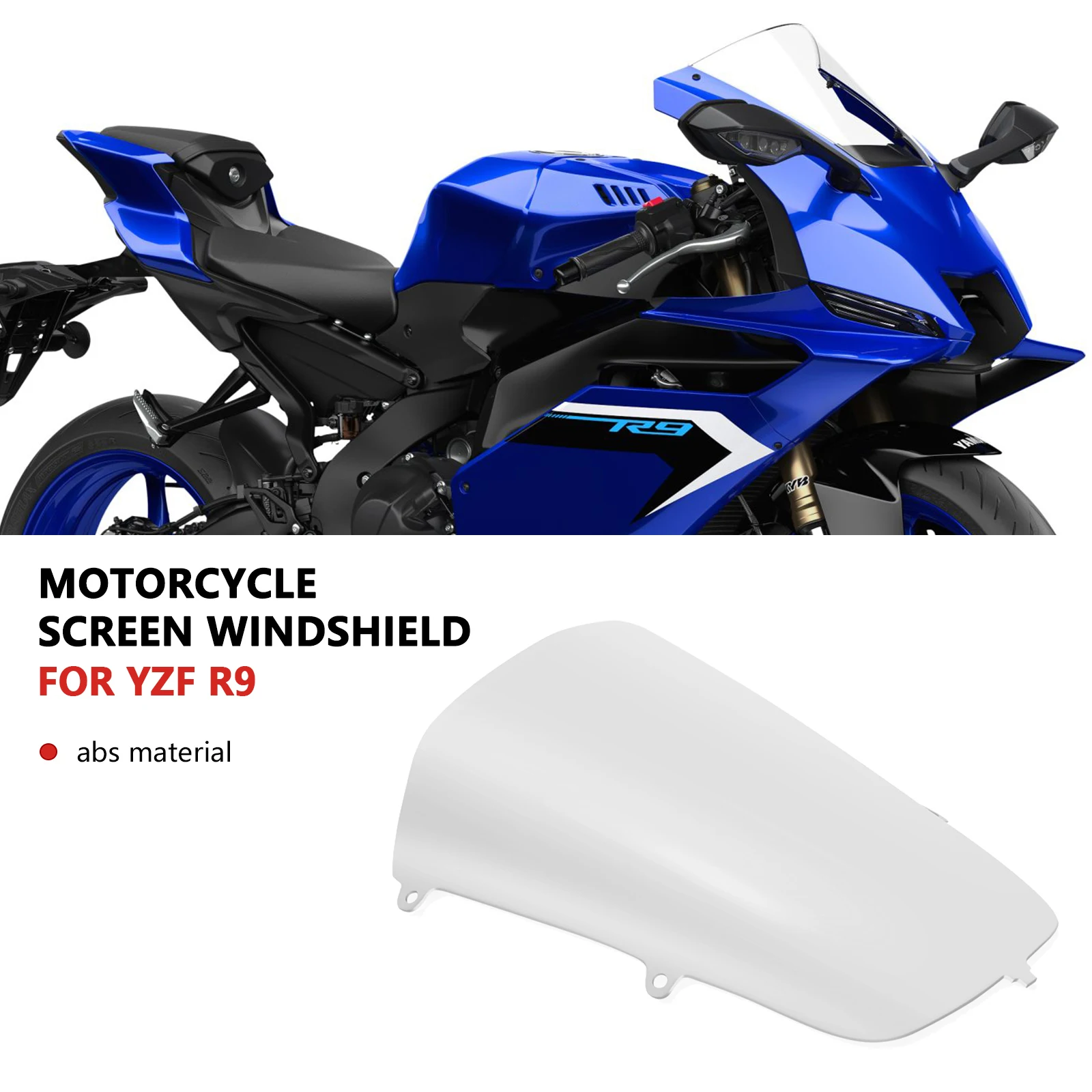 

For Motorcycle Touring Sport WindScreen Windshield Visor Deflector Fairing Cover YZFR9 2025 YZF R9 YZF-R9 2025