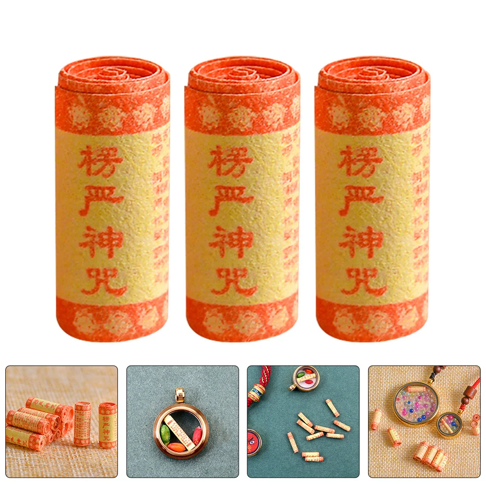 

12Pcs Miniature Tibetan Jewelry Filler Tiny Amulet Protective Accessories Small Religious Scripture Miniature Scripture