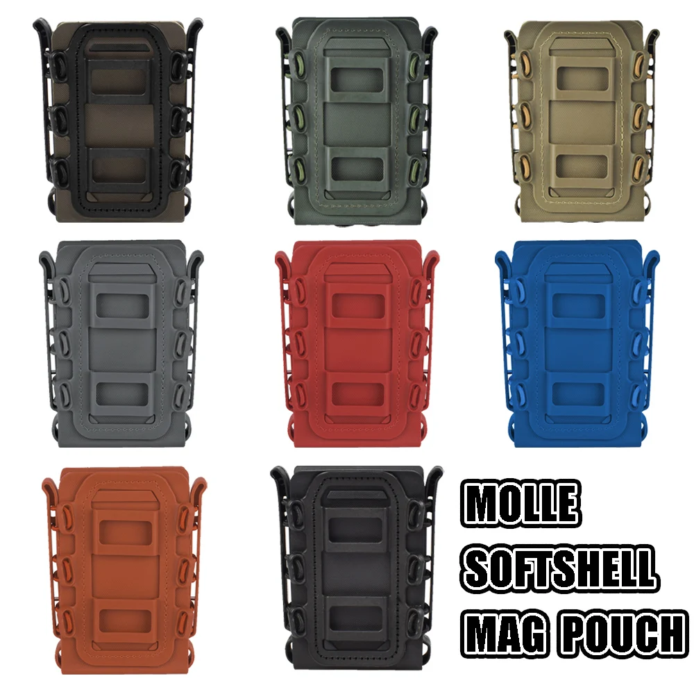 

Tactical Molle Softshell Mag Pouch Airsoft Universal 5.56/7.62mm Magazine Pouches Belt Clip Mag Pouches for Outdoor Shooting