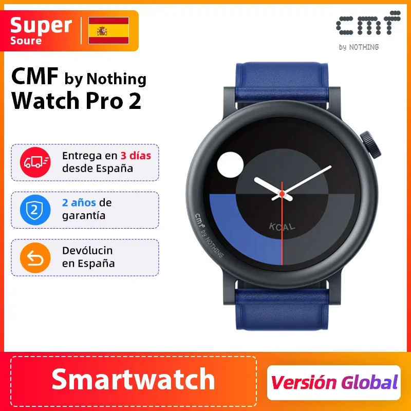 Version Globale CMF by Nothing Watch Pro 2 Écran AMOLED 1,32 pouces Appels Bluetooth avec Réduction de Bruit IA CMF Watch Pro 2