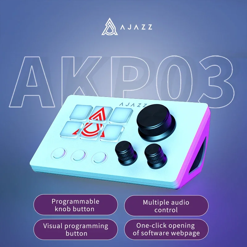Ajazz AKP03E Programmable Macro Keyboard 12 Keys Mechanical Gaming Keyboard Custom Button Mini Keyboard for Multiple Scenario