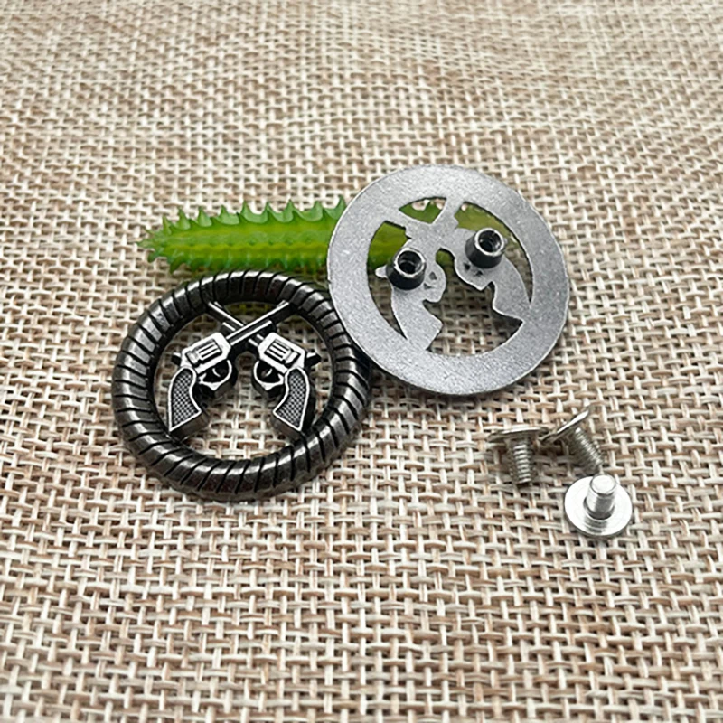 5Pcs 29mm Two Guns Conchos for Leather Decorative Conchos Buttons Metal Stud Screw Back Rivet DIY Creativity Product Accessories