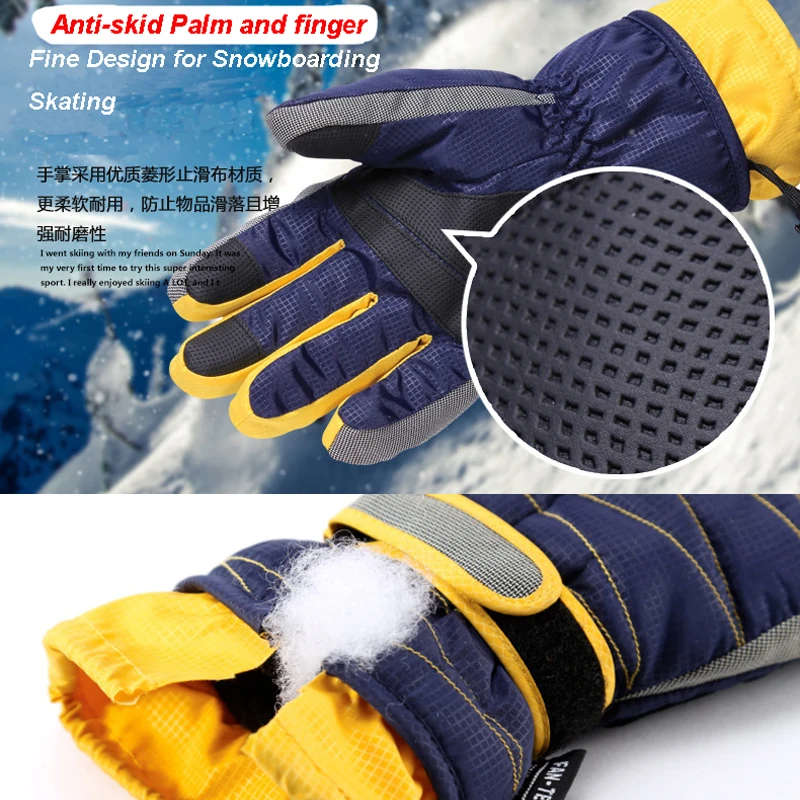 Snowboard Waterproof Gloves Men Women Children Warm Skiing Gloves Snowmobile Motorcycle Riding Winter Outdoor Lady Gloves 2023