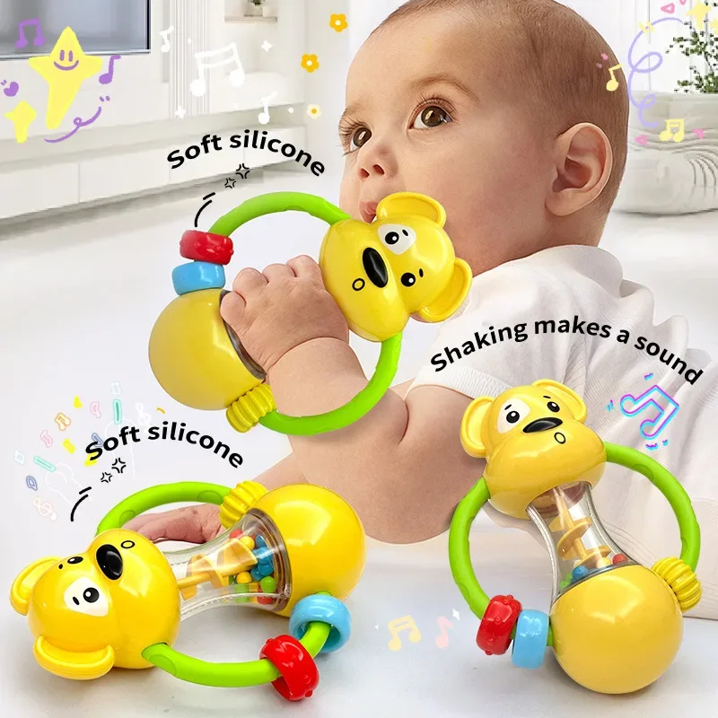 Speelgoed voor baby's en peuters Rammelaar Baby 0-1 jaar oud Grijpen Vroeg onderwijs Educatief speelgoed Puppy Zachte gom Kauwen Rammelaar Speelgoed