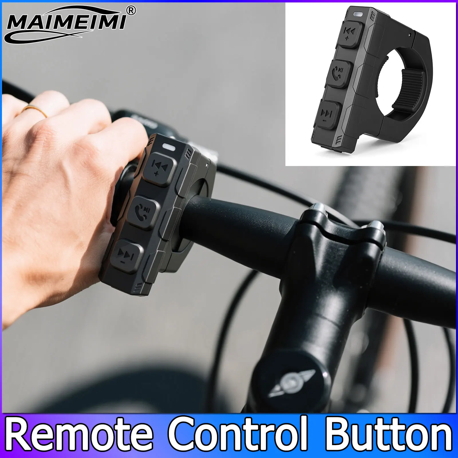 Wireless Bluetooth-compatible Handlebar Remote Control Button for Helmet Headset Motorcycle/Bike Handlebar Media Controller