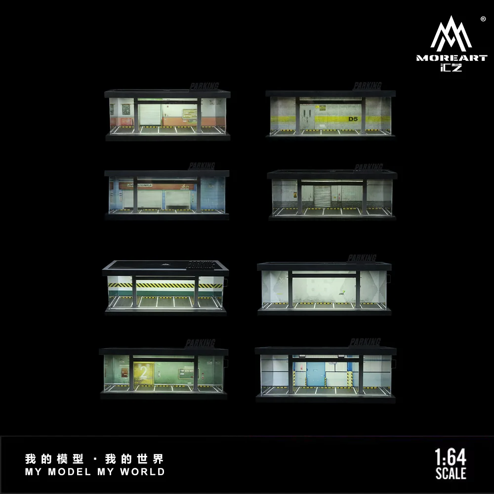 

Модель-диорама More Art 1:64 с LED-подсветкой и рольставнями для демонстрации фигурок и моделей автомобилей