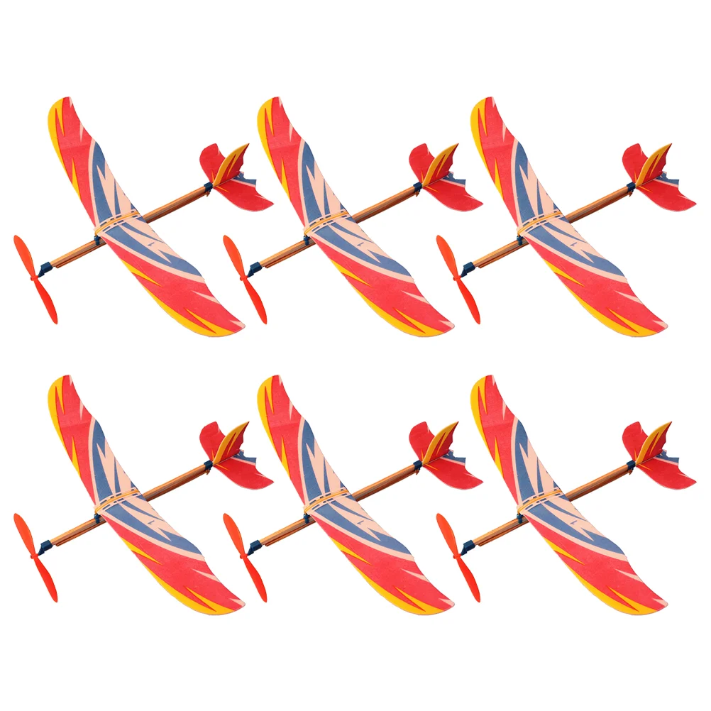 6 Pcs Sports Airplane Model Toys Throwing Plastic Manual Handmade Glider Planes