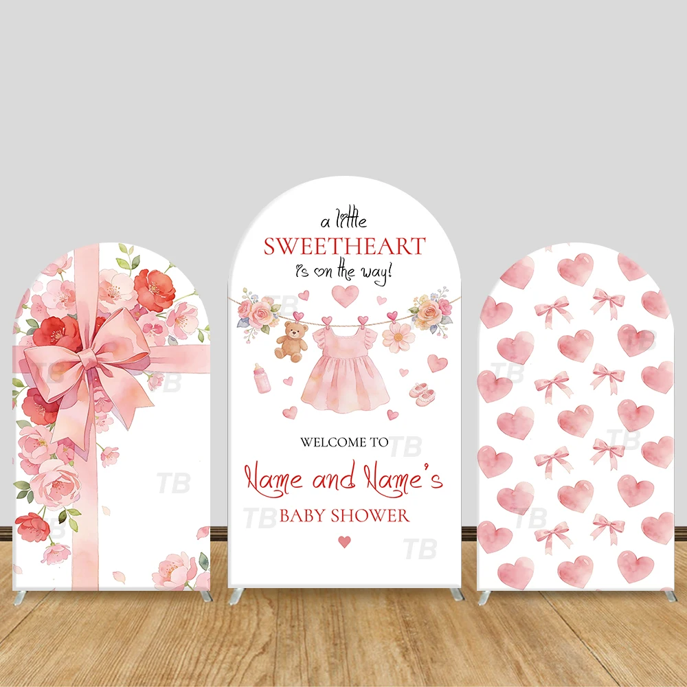 

Sweetheart Watercolor Aesthetic Theme Arch Backdrop Cover Floral Bow Cloth For Children Birthday Baby Shower Party Photo Props