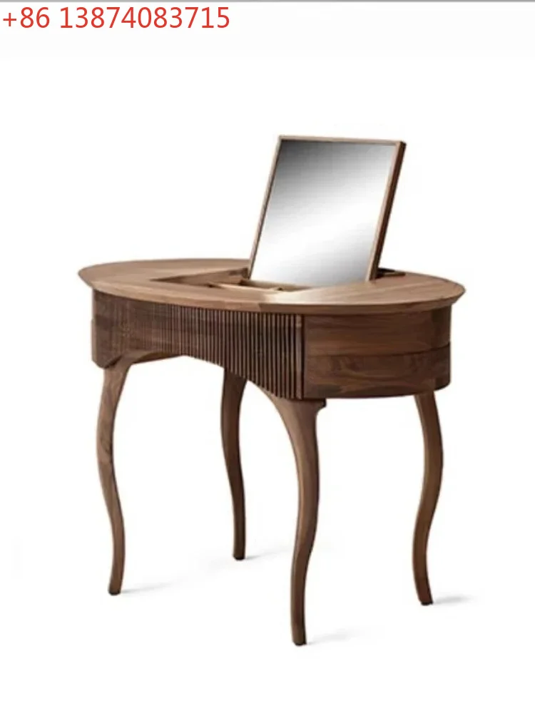North American black walnut pure solid wood, European log simple modern clamshell dressing table