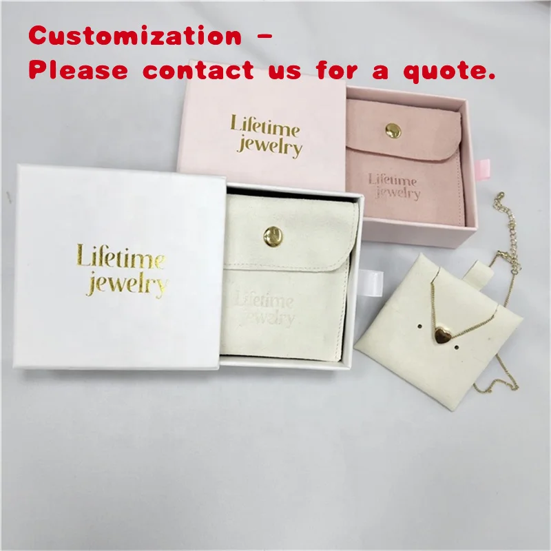 custom.Chuanghua Custom Luxury Envelope Jewelry Pouch Bag With Embossed Premier Microfiber Suede Flap Pouch