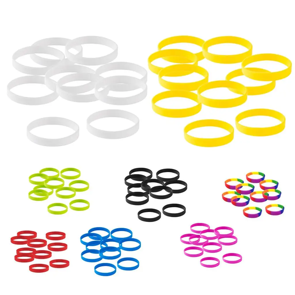 10pcs Bracelets Jewelry Making Blank Soft Silicone Fashion Bangle Rubber Wristband Waterproof Durable for All Ages