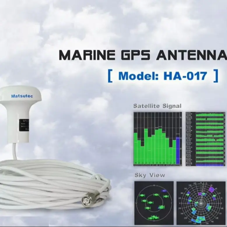 Antena gps Matsutec-marine, 1 parte, hex-017, com cabo 10 metros, conector tnt, cabo rf 10 m rg-58 tnt