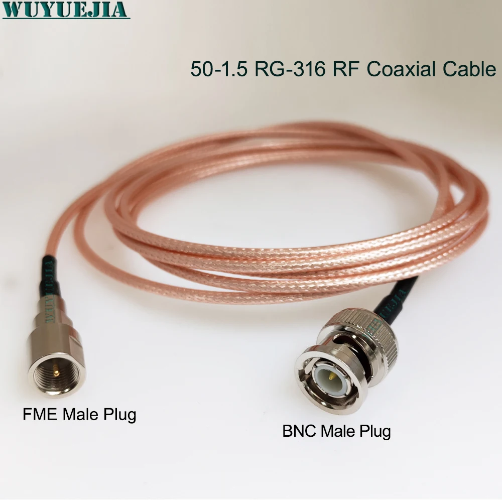 FME Male Plug to BNC Female Waterproof RG-316 Coaxial Cable Assembly Low Loss High Performance RF Jumper Cable For Radio Antenna