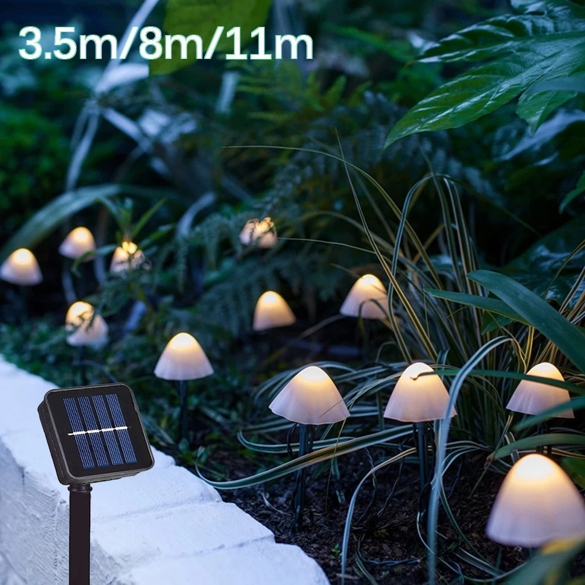 

10-30 LED Solar String Lights Fairy Path Lawn Landscape Mushroom Lamp Outdoor Christmas Garden Patio Garland Street Decoration