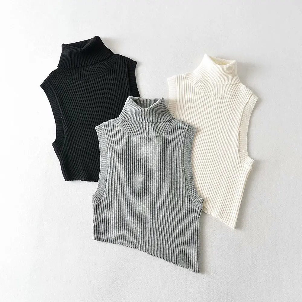 

Сексуальная утолщенная трикотажная футболка нерегулярной формы с высоким воротом, облегающий пупок, новый топ в европейском и американском стиле для женщин