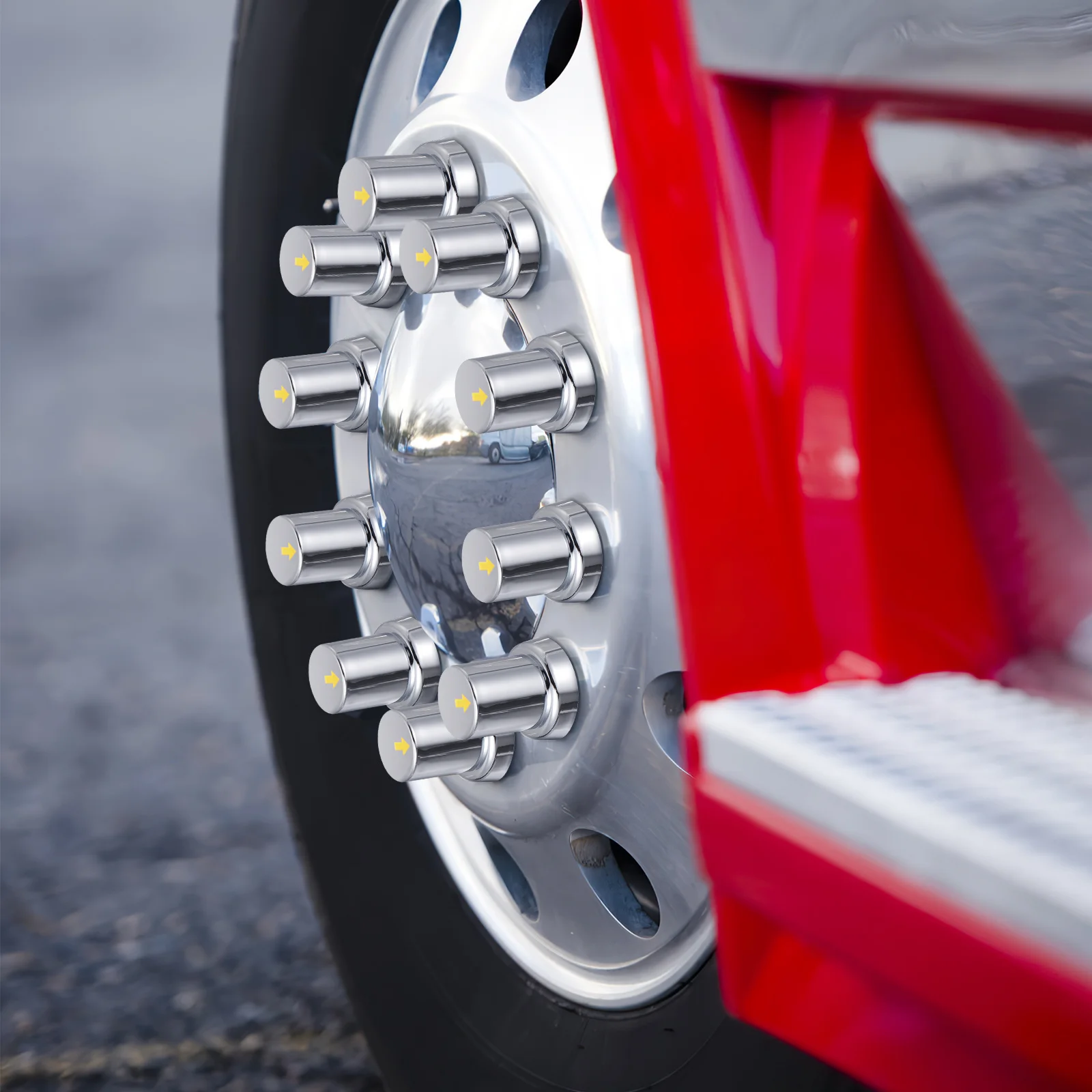 

20Pcs Chrome Plastic Lug Nut Covers Car Wheel Nut Protector Caps Rust Scratch Resistant for Trucks Trailers Bus