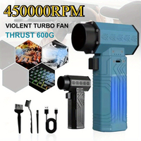 450000RPM Air Blower Powerful  Mini Turbo Jet Fan 10000mAh 600g Thrust 70m/s Wind Brushless Duster leaf Removal Dryer keyboard