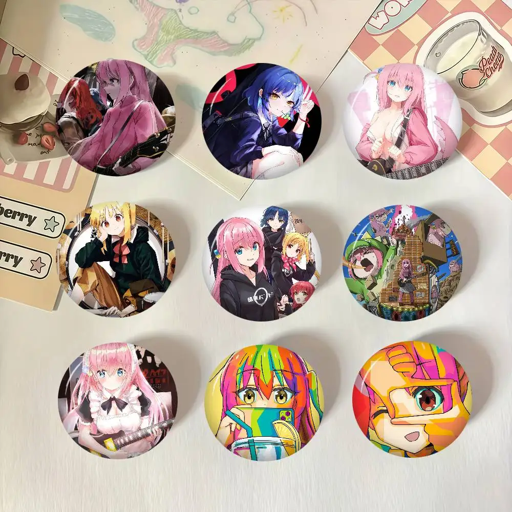 

BOCCHI THE ROCK Cartoon Brooches Anime Badge Round Handmade Brooch Lapel Pins Jewelry For Backpack Clothes Gifts
