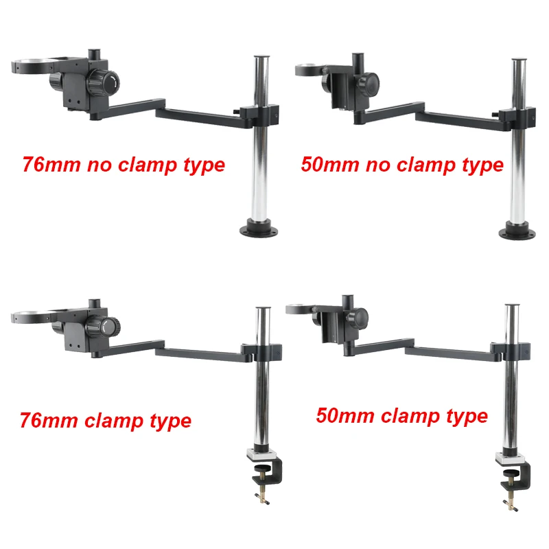 

50mm 76mm Flocusing Holder Adjustable Articulating Arm Clamp Microscope Bracket Desktop Tripod Solder Video Camera Folding Stand