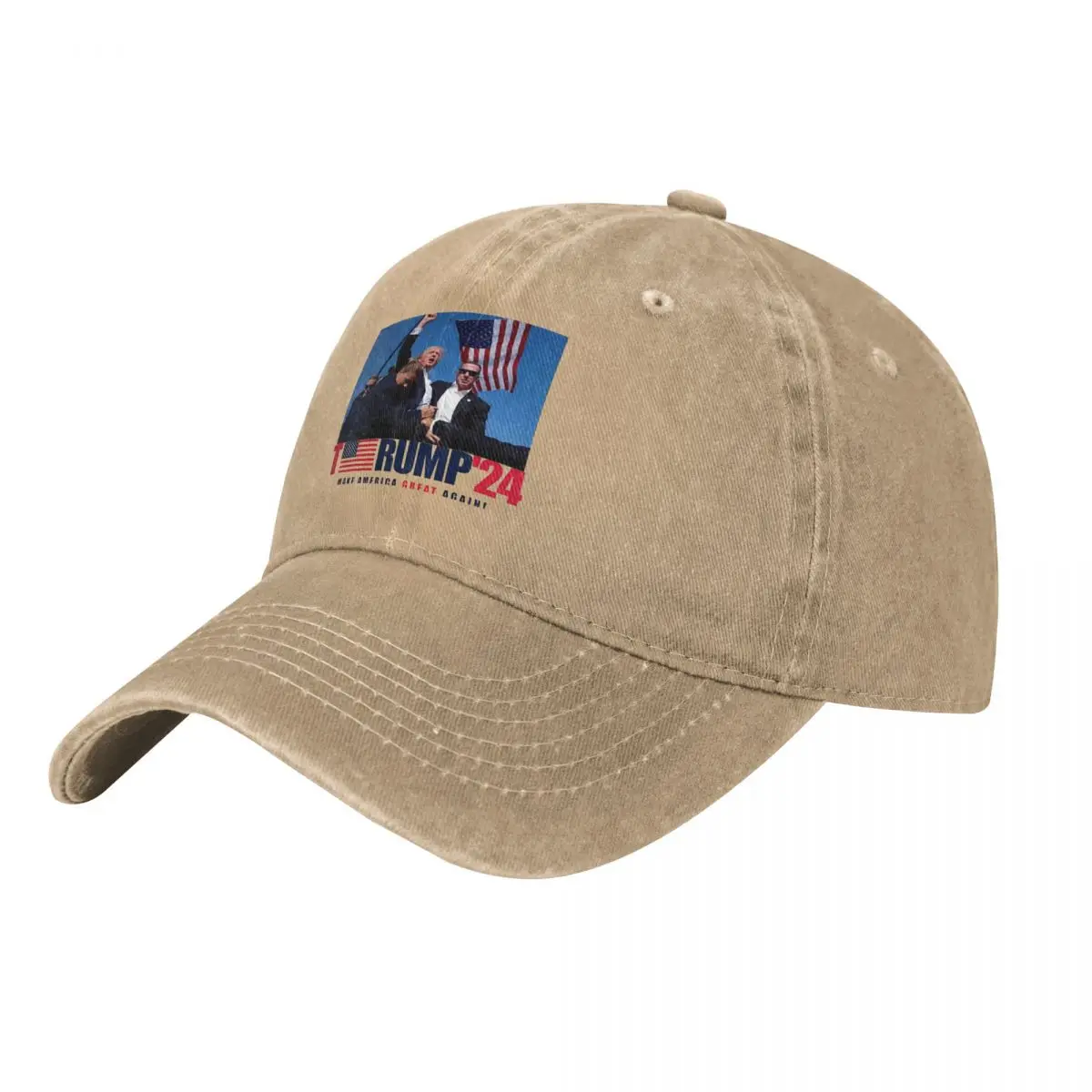 

God Bless President Trump Denim Baseball Cap Shooting at Donald Trump Rally Hiking Fishing Trucker Dad Hat