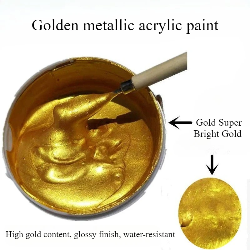 

1000g Golden Luster Waterproof Acrylic Paint Pearl White Bronze Red Buddha Statue Temple Wooden Signboard Stone Monument Tomb