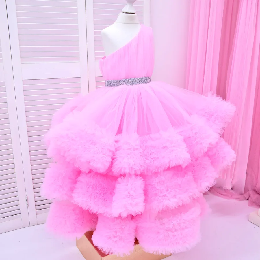 

New Custom Flower Girl Dress for Wedding Princess Ball Gown Puffy Tulle Girls Birthday Party Prom Gowns Pageant Dresses