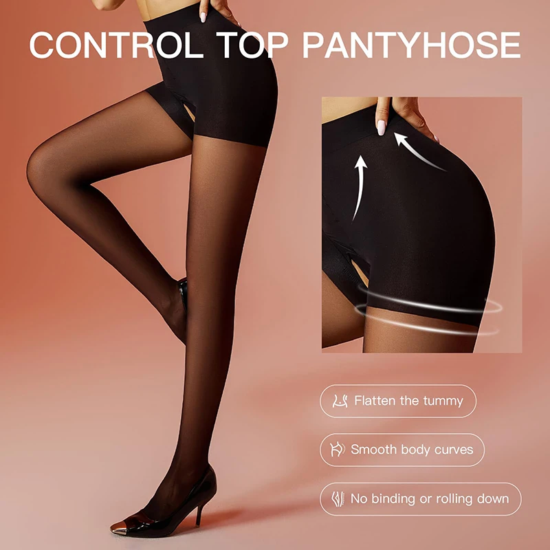 1 paar 20D Sexy Open Kruis Sheer Panty voor Vrouwen Zomer Hoge Taille Versterkte Tenen Panty Dunne Nylon Party Panty groothandel